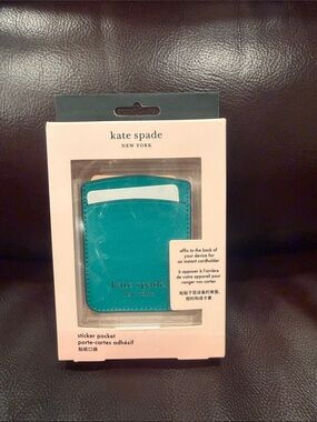 kate spade Teal Sticker Pocket Card Holder